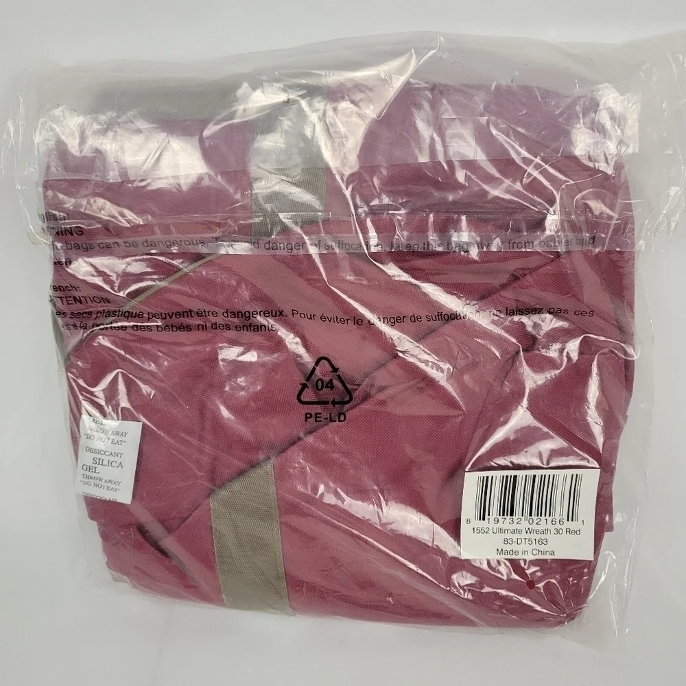 Elf Stor Ultimate Red Holiday Christmas Wreath Storage Bag For 30